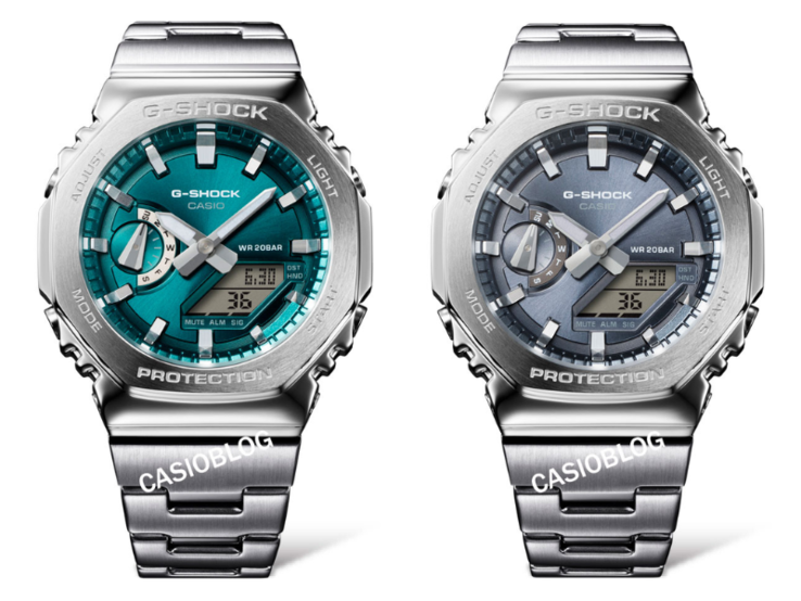 Часы Casio G-Shock GM-2110D-3A1 (слева) и GM-2110D-8A (справа). (Источник изображения: Casioblog, отредактировано)