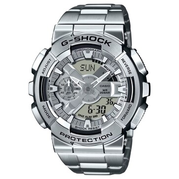 Часы G-Shock GM-110D-8A имеют чистое серебристое покрытие и серый циферблат цвета пушечной бронзы. (Источник изображения: Casio US)
