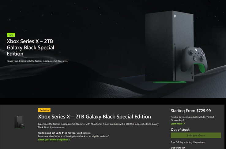 Xbox Series X 2TB Galaxy Black цена увеличена (Источник изображения: Microsoft Gaming)