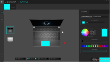 AlienFX управляет всеми функциями RGB-освещения