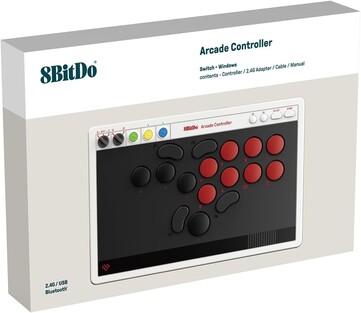 Контроллер 8BitDo Arcade Controller для Switch и Windows имеет четыре настраиваемые кнопки. (Источник изображения: 8BitDo)