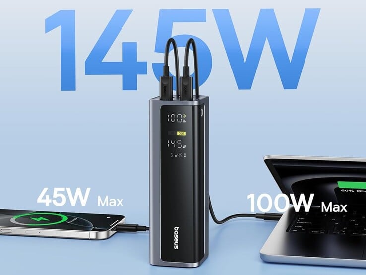 Портативная зарядная станция Baseus EnerGeek GR12 позволяет заряжать два ноутбука одновременно.