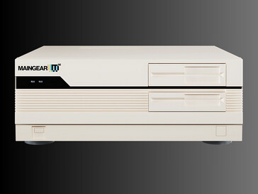 Вид спереди готового игрового ПК Maingear Retro95 (Источник изображения: Maingear PR)