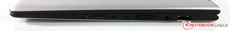 справа: кнопка питания, кнопка восстановления, регулировка громкости, 3.5 мм аудиопорт, USB 2.0