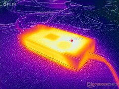 Температурная карта, показывающая работу адаптера MSI Stealth 18 при запуске Cyberpunk 2077 (Источник изображения: Notebookcheck)