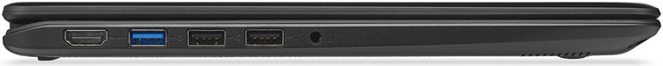Слева: HDMI, USB 3.0, 2x USB 2.0, 3.5 мм комбинированный аудио разъем