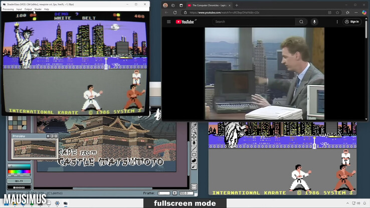 Контейнер ShaderGlass можно использовать с шейдером 240 Гц OLED BlurBusters CRT для убедительной эмуляции четкости движения ЭЛТ (и других аспектов изображ