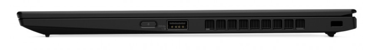 Правая сторона: клавиша включения, USB-A (3.1 Gen.1 Always-On), слот замка Kensington