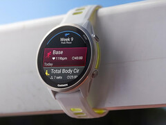Модель Forerunner 970 с комбинацией цветов Whitestone и Translucent Amp Yellow. (Источник изображения: Garmin)