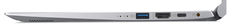 Правая сторона: порт USB 3.1 Gen 1 (Type-A), USB 3.1 Gen 1 (Type-C), разъем питания