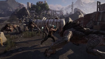 Изображение, на котором запечатлён бой в игре Elex.