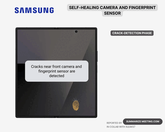 Патент Samsung на самовосстанавливающийся дисплей на складных телефонах Galaxy (Источник изображения: Summarize Meeting)