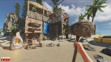 Изображение, показывающее убежище в игре Stranded Deep.
