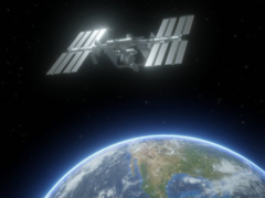 OCO-3 (на фото) на МКС над Землей. (Источник изображения: NASA)