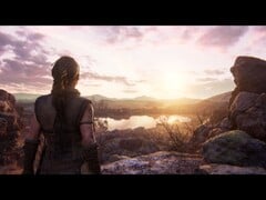 Изображение, показывающее Сенуа и окружение в игре Senua's Saga: Hellblade II.