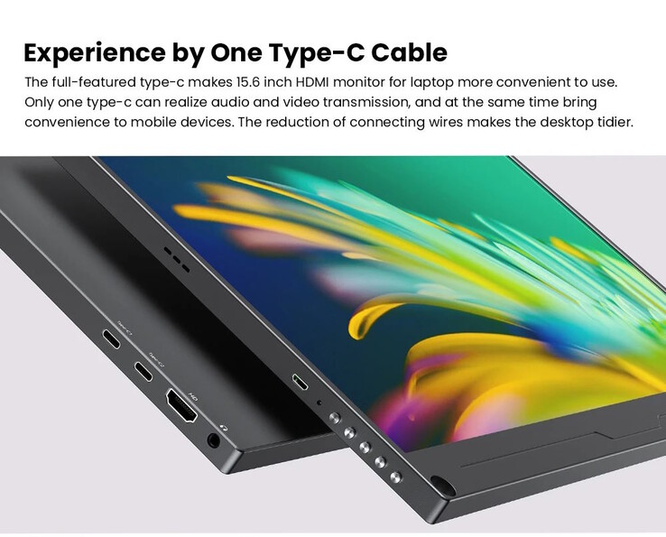 Портативный 4K-монитор имеет несколько вариантов подключения (Источник изображения: UPerfect)