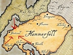 Карта провинции Хаммерфелл из вселенной The Elder Scrolls.