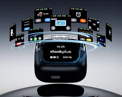 Новые наушники-вкладыши Lenovo оснащены сенсорным экраном на зарядном корпусе (Источник изображения: Lenovo)