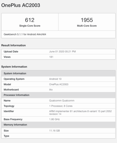 (Изображение: Geekbench)