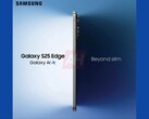 Просочившееся изображение Galaxy S25 Edge показывает боковой профиль ультратонкого телефона. (Источник изображения: Android Headlines)