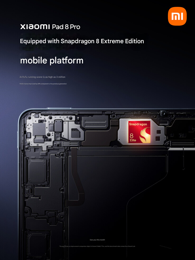 Xiaomi подтверждает SoC Pad 8 Pro (Источник изображения: Xiaomi - машинный перевод)