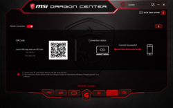 Вкладка Mobile Center в MSI Dragon Center