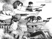Официальные иллюстрации из книги «Resident Evil: Death Island», том 1.