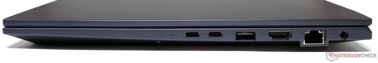 Правая сторона: Thunderbolt 4, USB 3.2 Gen2 Type-C (DisplayPort/Power Delivery), USB 3.2 Gen1 Type-A, HDMI 2.1, Ethernet, разъем питания
