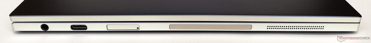 Слева: Аудио 3.5 мм, 1x USB C 3.0 (Power Delivery), microSD