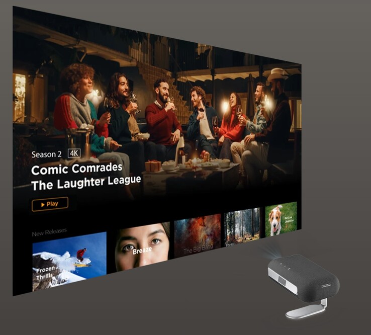 Портативный проектор Viewsonic M1 Max имеет встроенную функцию потокового видео Google TV. (Источник изображения: Viewsonic)