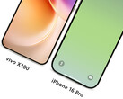 Vivo X300 рядом с iPhone 16 Pro, слева направо. (Источник изображения: Han Bo Xiao - отредактировано)