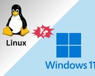 Сравнение игровой производительности Linux и Windows 11 с помощью Tux и логотипов Windows