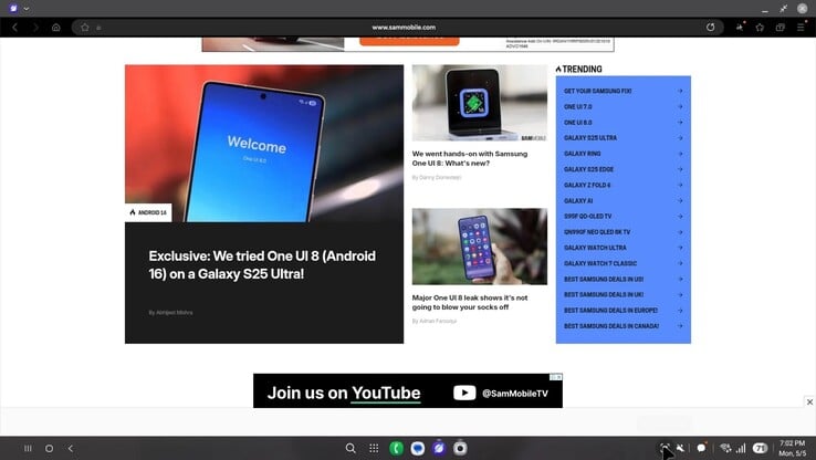 Samsung DeX в One UI 8. (Источник изображения: SamMobile)
