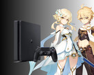 Персонажи Genshin Impact изображены рядом с PS4 (Источник изображения: Cognosphere, Sony PlayStation с правками)