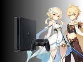 Персонажи Genshin Impact изображены рядом с PS4 (Источник изображения: Cognosphere, Sony PlayStation с правками)