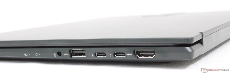 Правая сторона: аудио разъем, USB-A 3.2 Gen. 1, 2x USB-C (Thunderbolt 4 + DisplayPort + Power Delivery), HDMI 2.0b