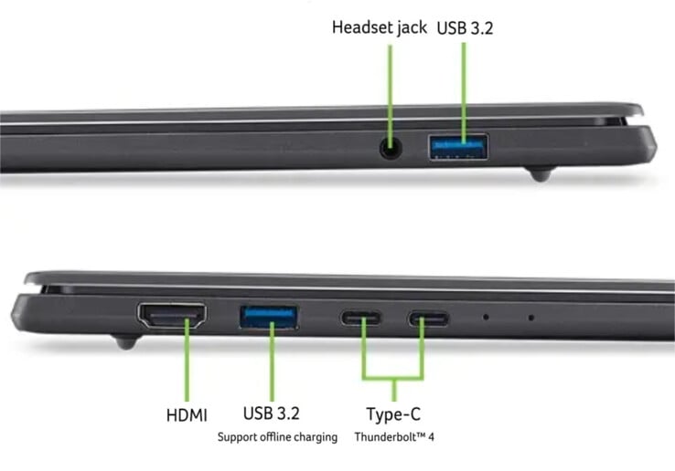16-дюймовый ноутбук Acer также оснащён аккумулятором ёмкостью 70 Вт·ч, поддерживающим зарядку мощностью 100 Вт.