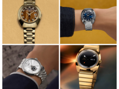 Слева направо сверху вниз, по часовой стрелке (на фото): переиздание Q Timex 1972 Time Machine с коричневым циферблатом, такое же переиздание с синим циферблатом, переиздание Q Timex 1975 Enigma и Timex x Peanuts Marlin Automatic. (Источник изображения: Timex - Отредактировано)