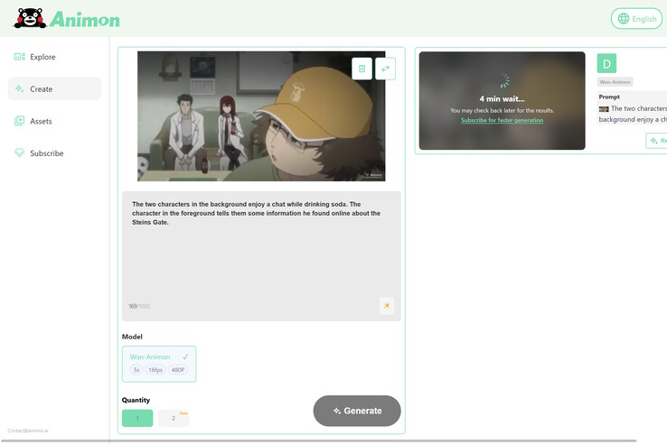 Во время тестирования Animon.ai на неподвижном изображении из игры Steins;Gate с предложением анимировать персонажей переднего и заднего планов, успешно анимировался только персонаж переднего плана. (Источник изображения: Animon)