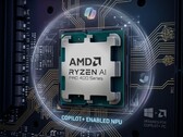 AMD Ryzen AI PRO 400 Series с тематическим фоном Copilot, созданным искусственным интеллектом.