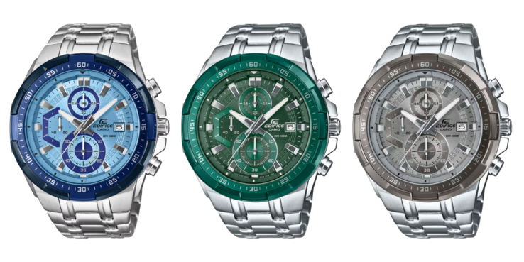 Слева направо: Casio EFR-539DE-2AV, EFR-539DE-3AV и EFR-539DE-8AV. (Источник изображения: Casio, отредактировано)