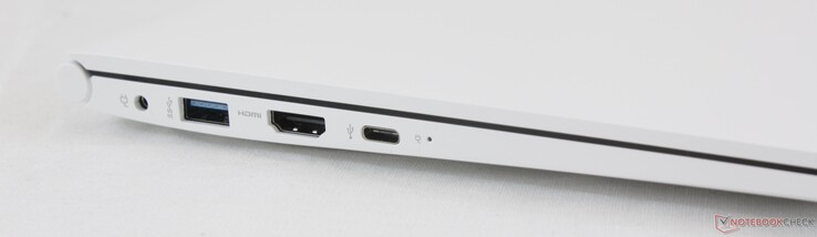 Левая сторона: разъем питания, USB 3.0 Type-A, HDMI, USB 3.0 Type-C