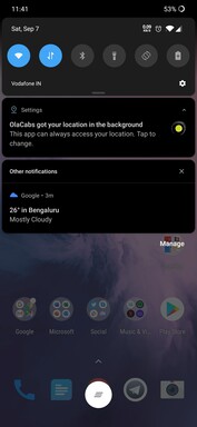 OxygenOS оповестит вас, если приложение запросит данные о вашем местоположении в фоновом режиме