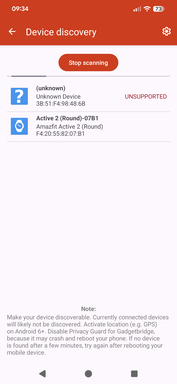 Gadgetbridge находит часы