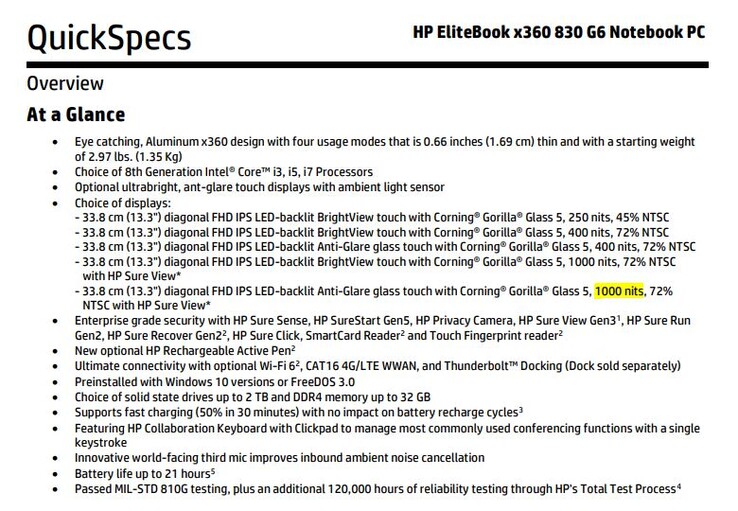 Характеристики HP EliteBook x360 830 G6