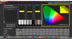 CalMAN ColorChecker (профиль: P3, целевое цветовое пространство: P3)