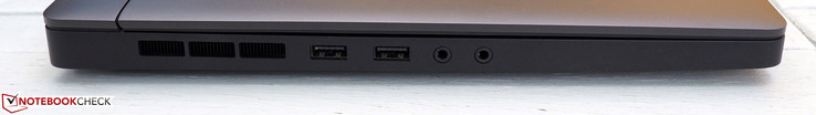 Левая сторона: 2x USB-A 3.0, выход на наушники, микрофонный вход