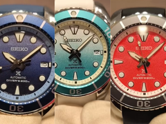 Слева направо (на фото): Seiko Prospex SPB543J, SPB539J и SPB541J. (Источник изображения: @SeikoLeaks на YouTube - отредактировано)