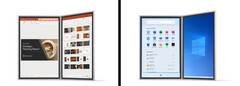ОС Windows 10X получила переработанное меню «Пуск», адаптированное для устройств с двумя экранами. (Источник: Microsoft)