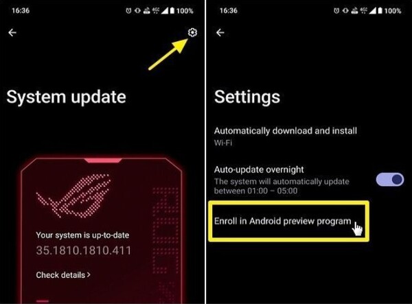 Как зарегистрироваться в программе Android 16 Beta Program на телефонах серии ROG Phone 9. (Источник изображения: Форумы ROG)